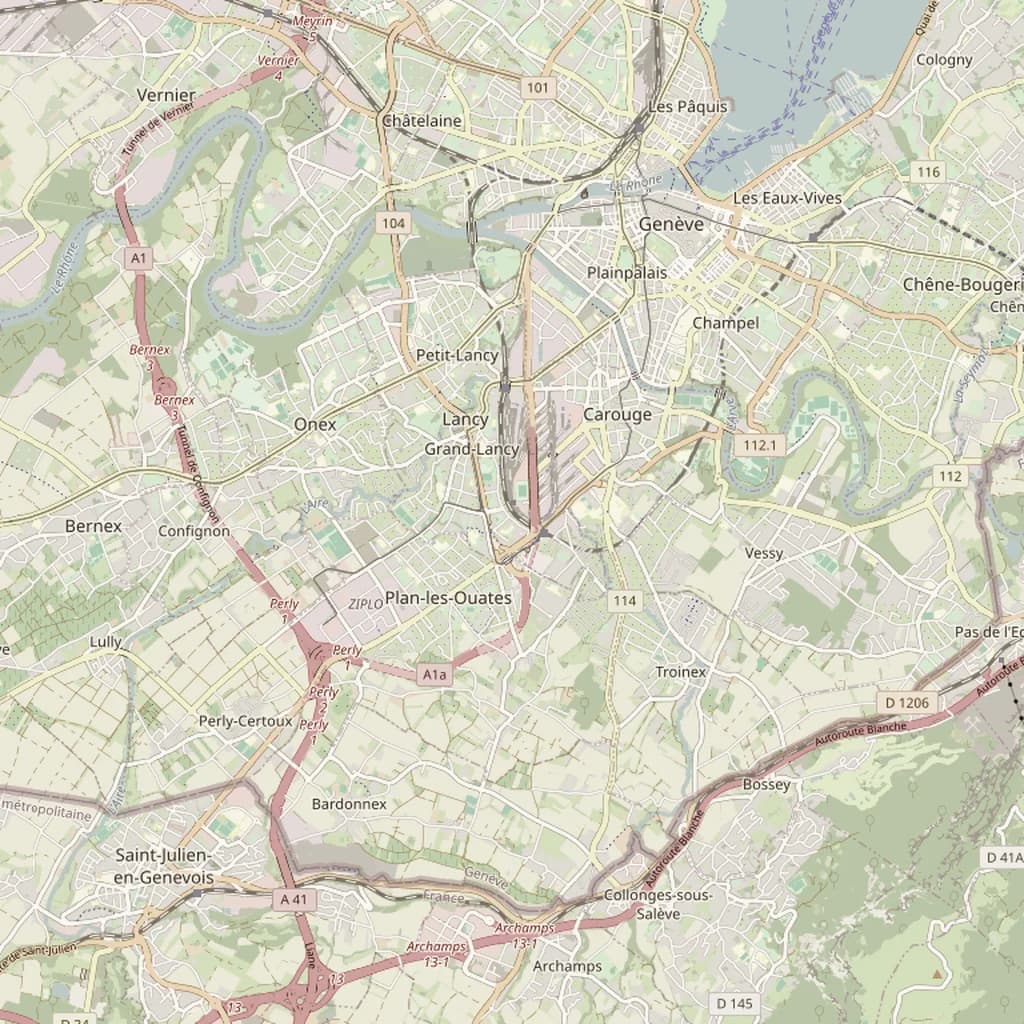 Carte de Genève et de Plan-les-Ouates