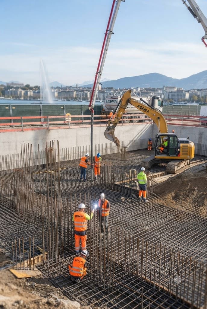 Chantier de génie civil en cours